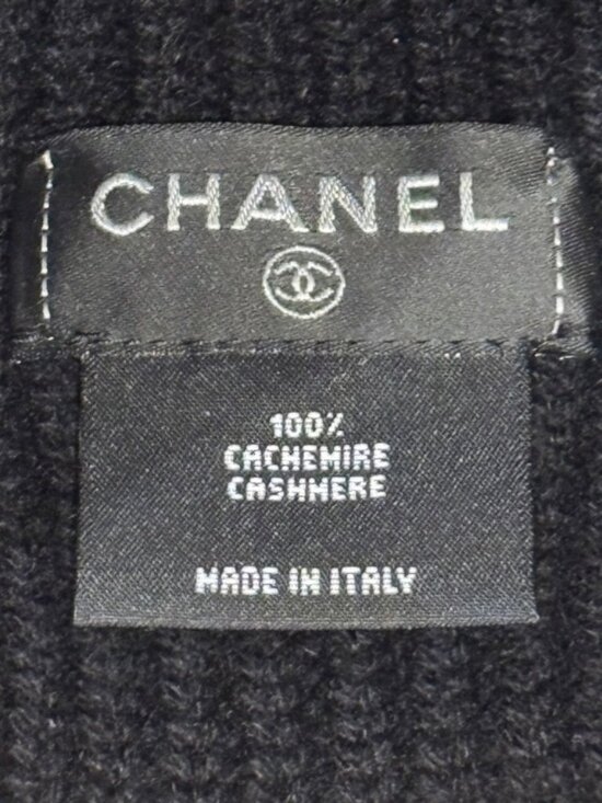 Chanel CC Logo Black Knit Beanie Hat main image 6